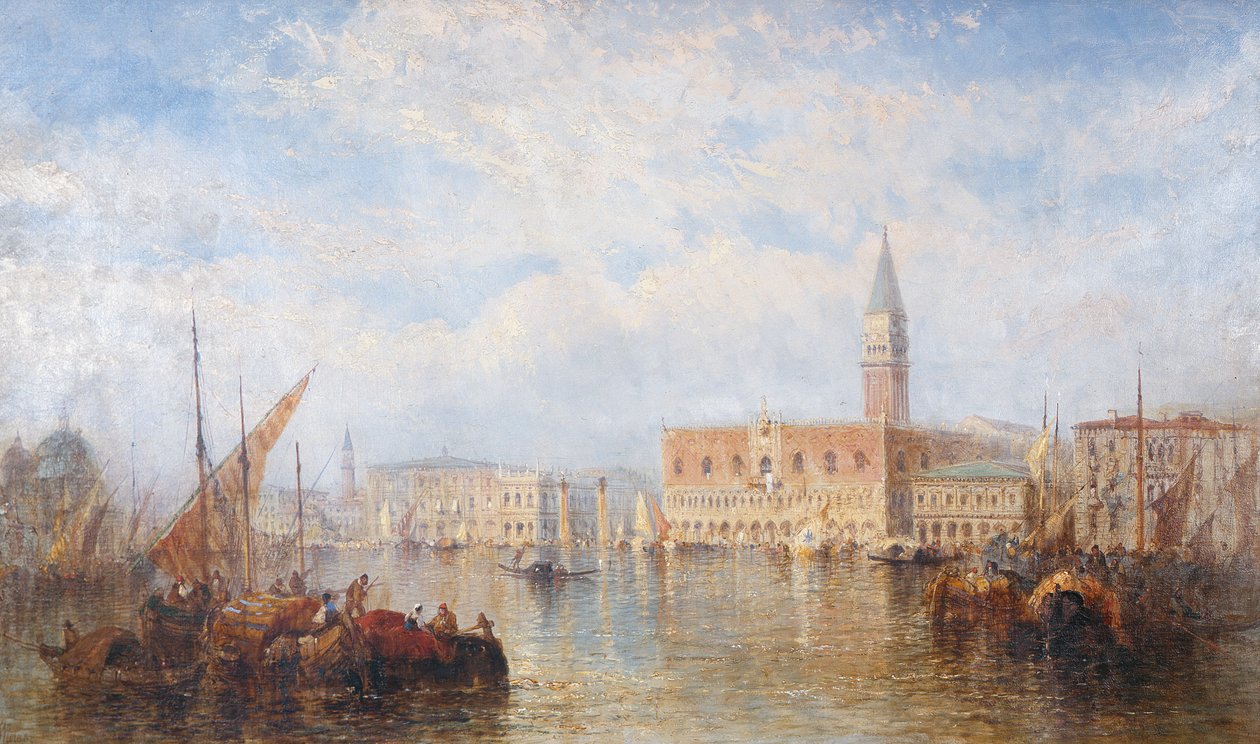 Kilátás a Palazzo Ducale-ra, Velence alkotó: J. Vivian