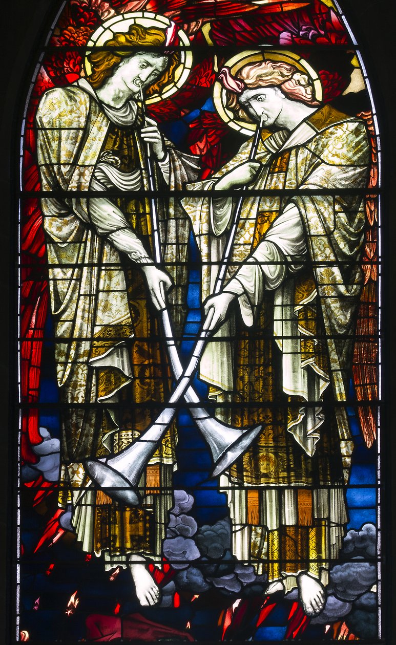 Jesmond, St George, Gateshead Stained Glass Co, JW Brown, TR Spence, East Window, The Last Judgement, 1888 alkotó: J. W. and Spence Brown