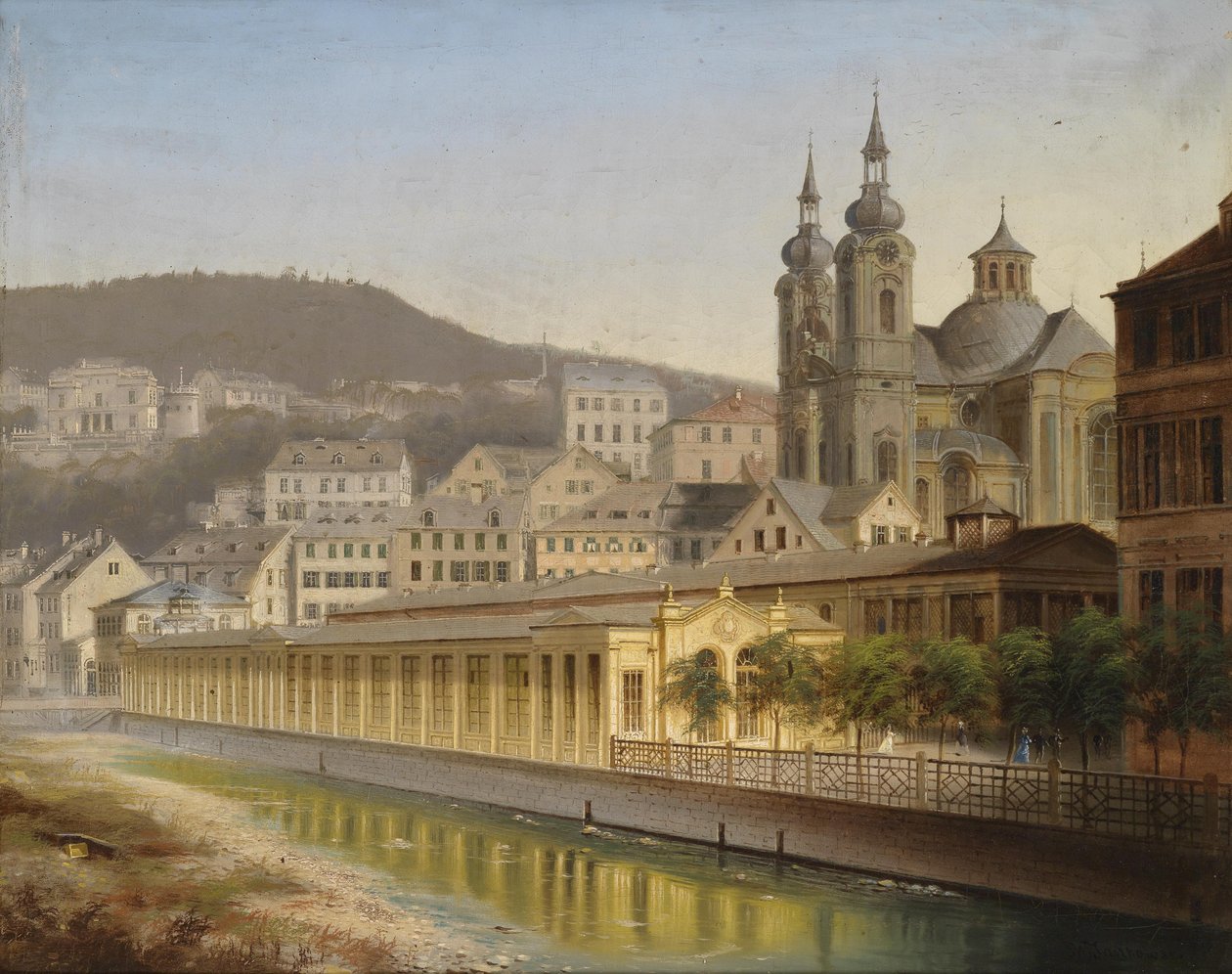 Kilátás Karlovy Vary -ra alkotó: J. Wilhelm Jankowsky