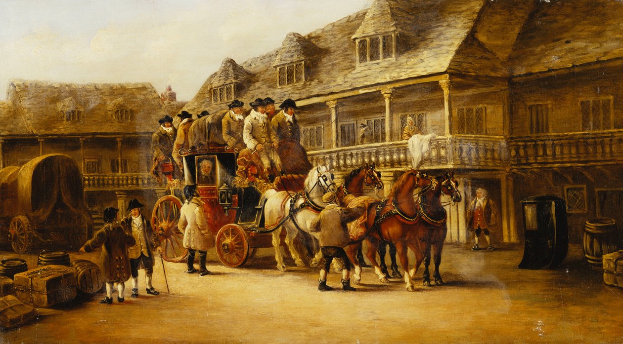 Felszállás a londoni autóbuszra, 1879 alkotó: J.C. Maggs