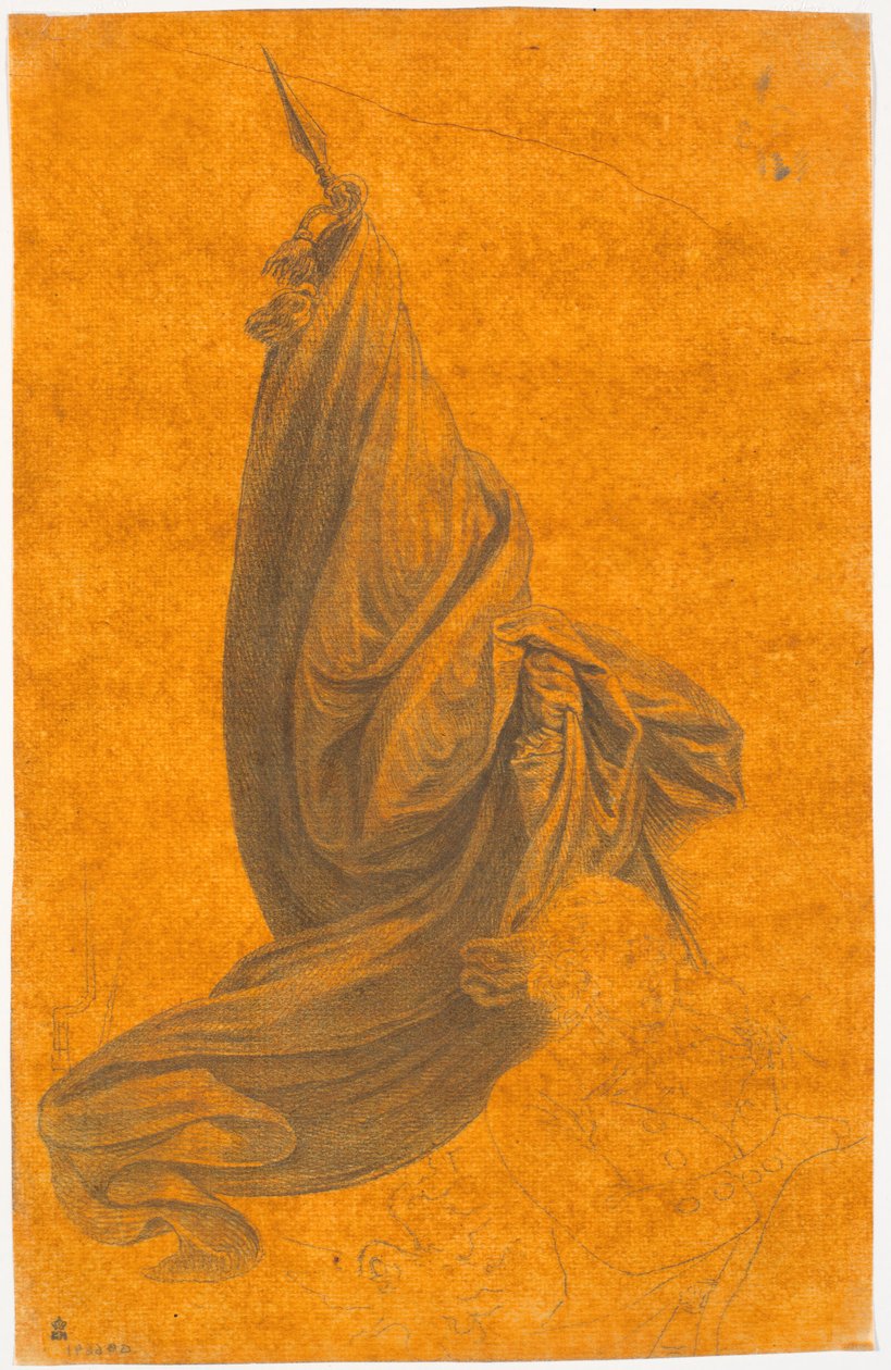 Banner és enyhén felvázolt transzparens hordozó alkotó: J.F. Clemens