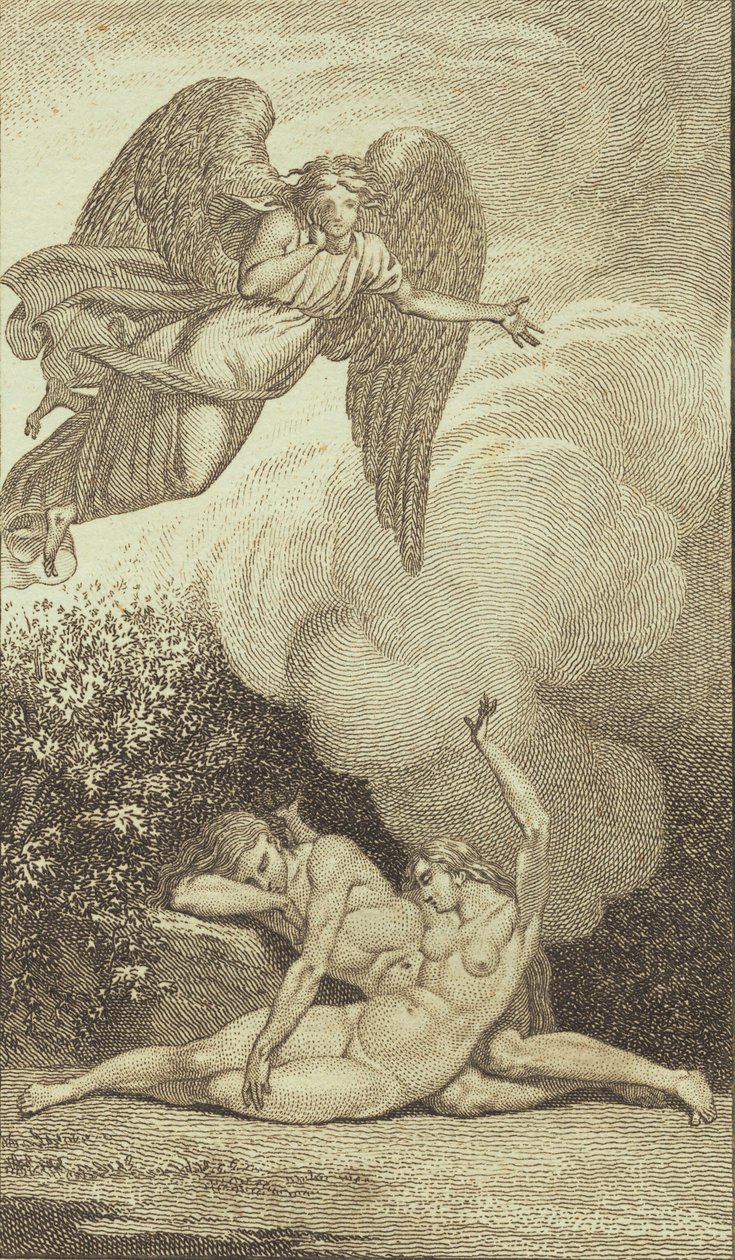 Illusztráció Ewald „Ádám és Éva” című művéhez. BAN BEN alkotó: J.F. Clemens