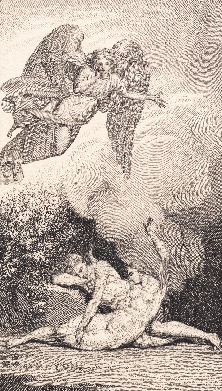 Illusztráció Ewald „Ádám és Éva” című művéhez. BAN BEN alkotó: J.F. Clemens