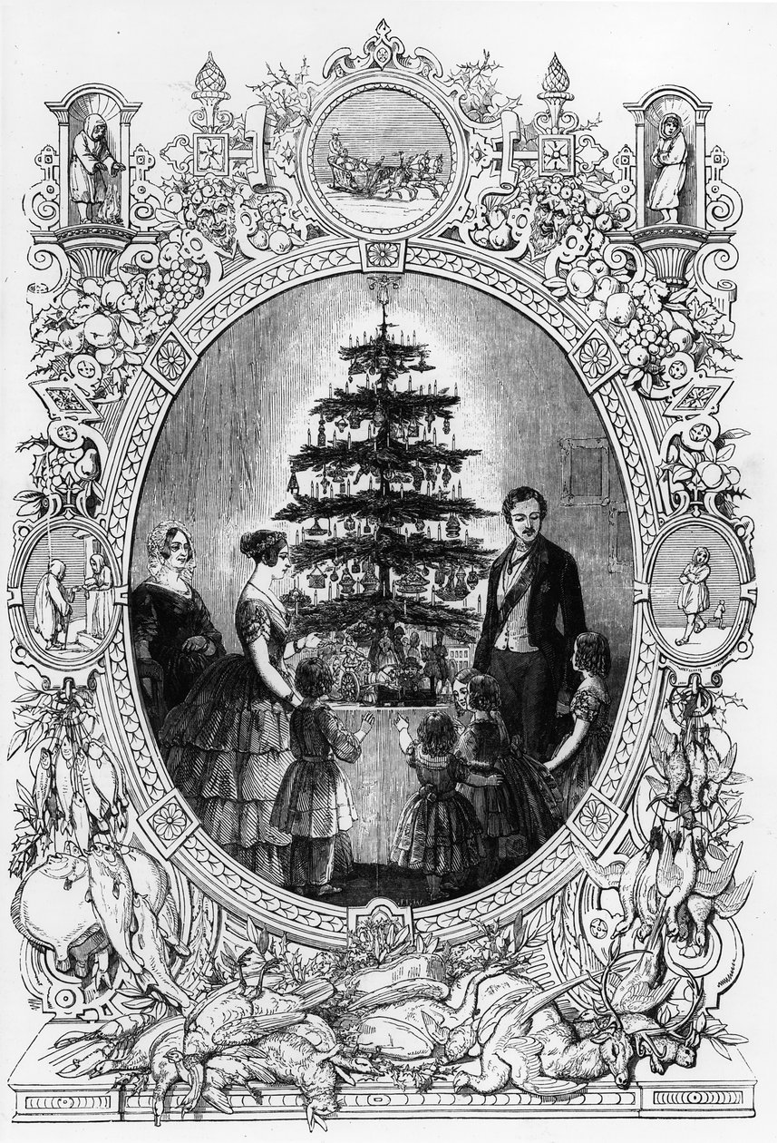 Karácsonyfa a windsori kastélyban alkotó: J.L. (after) Williams