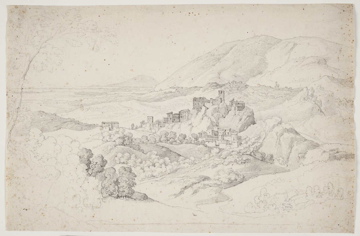 Olevano Romano. Sabinerbjergene alkotó: J.L. Lund