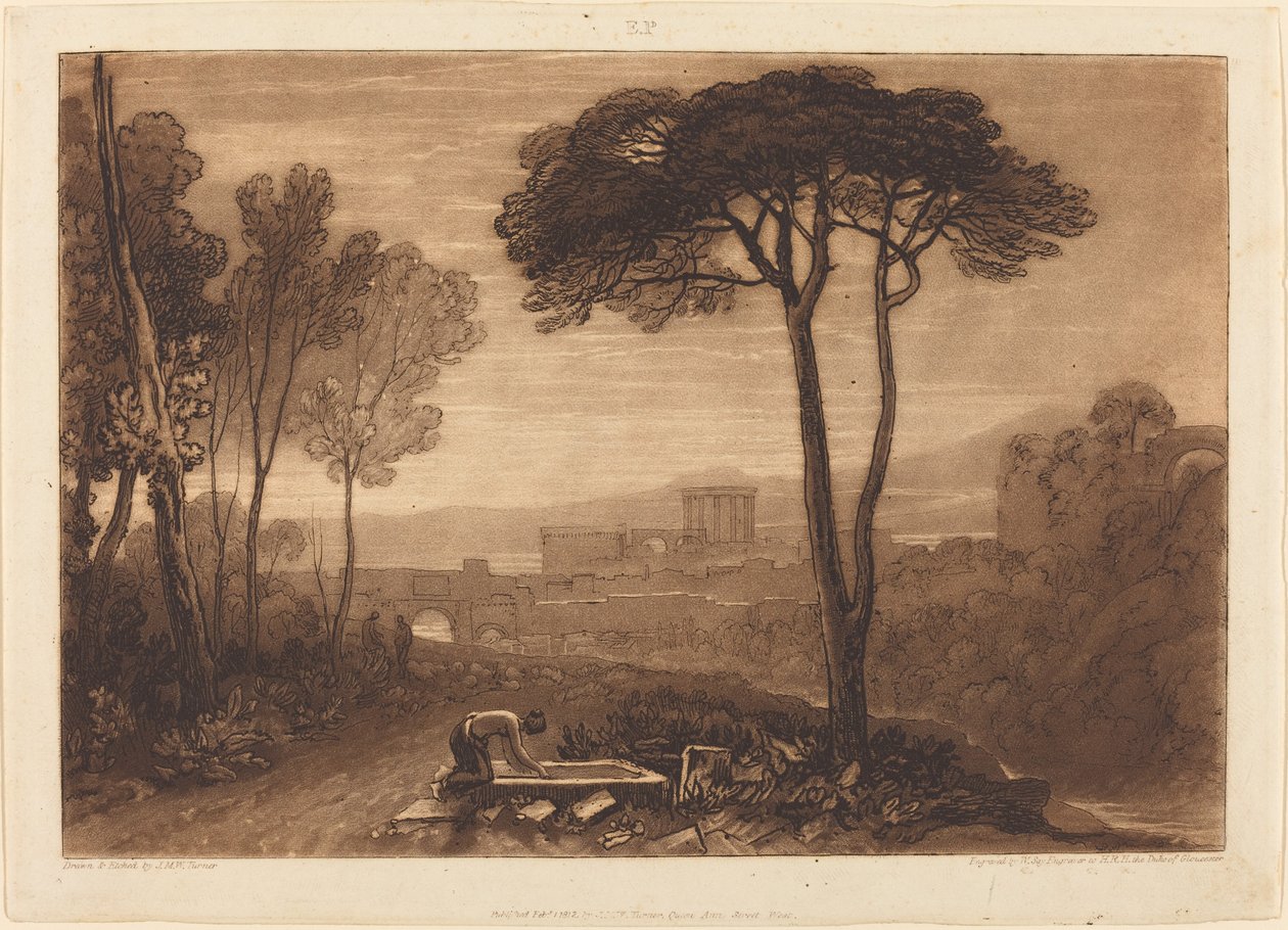 Jelenet a Campagna-ban, 1812. alkotó: Joseph Mallord William Turner