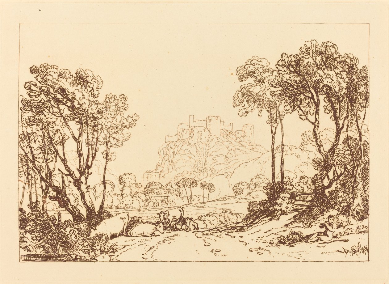 A kastély a rétek felett, 1808-ban jelent meg. alkotó: Joseph Mallord William Turner