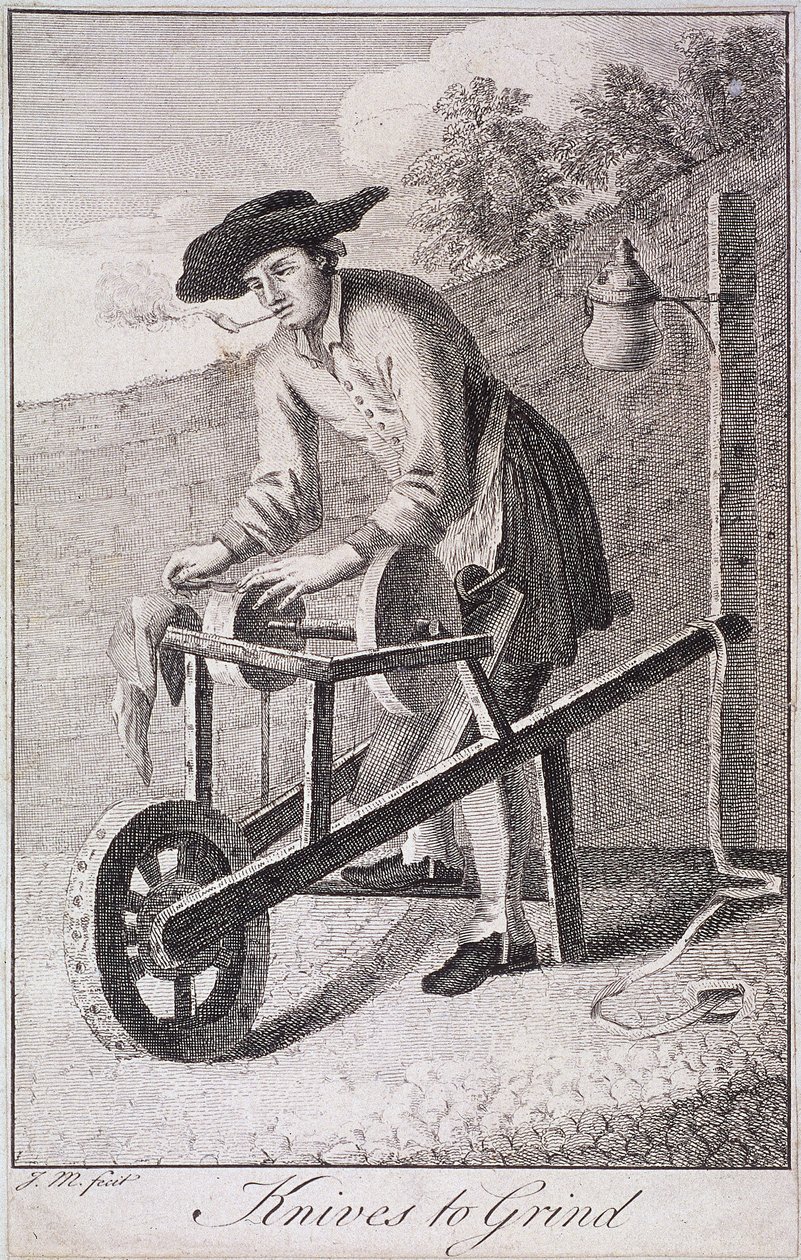 „Kives to Grind”, Cries of London, 1750 alkotó: JM
