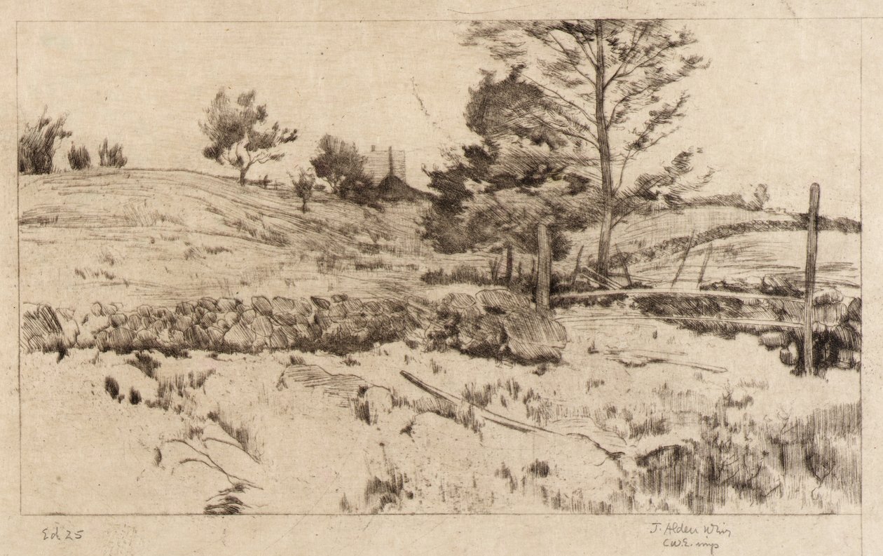 Tájkép (Mezők vázlata) alkotó: J. Alden Weir