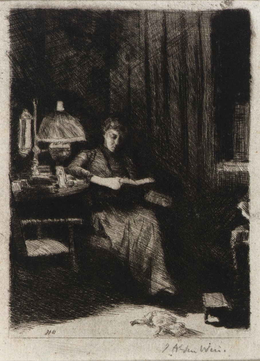 Az esti lámpa alkotó: J. Alden Weir