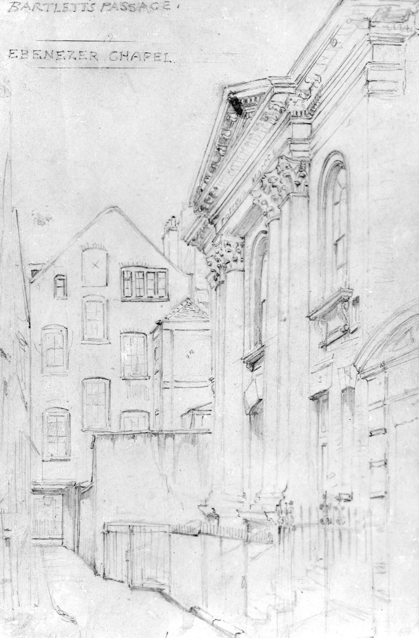 Ebenezer-kápolna, Bartletts Passage, 1890 körül (rajz) alkotó: J. Appleton