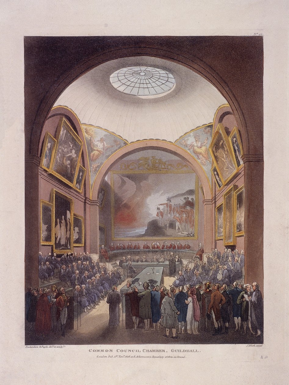 Guildhall Tanácsháza, London, 1808 alkotó: J Bluck