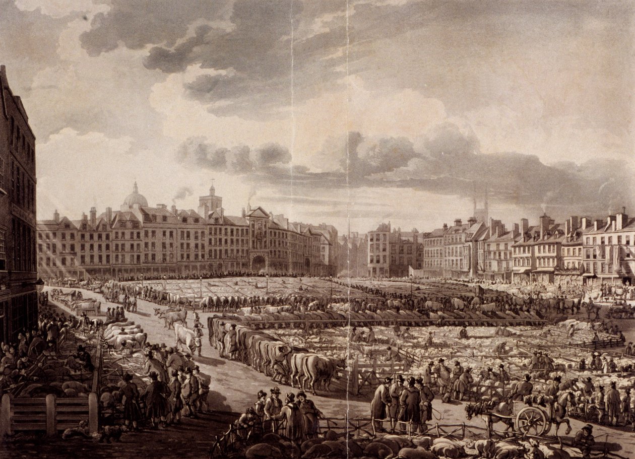 Smithfield Market, London, 1811 alkotó: J Bluck