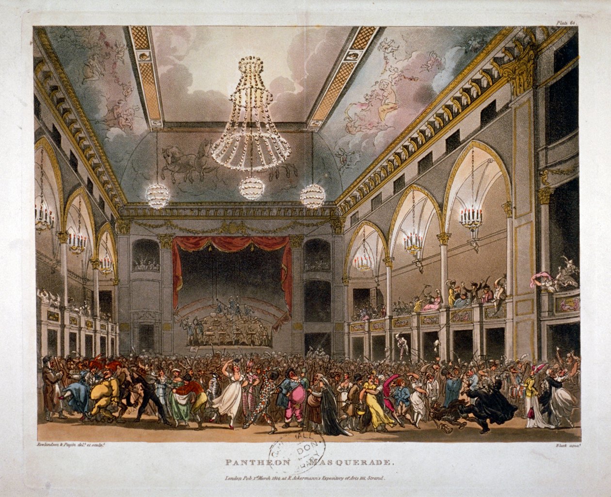 Pantheon, Oxford Street, Westminster, 1809 alkotó: J Bluck