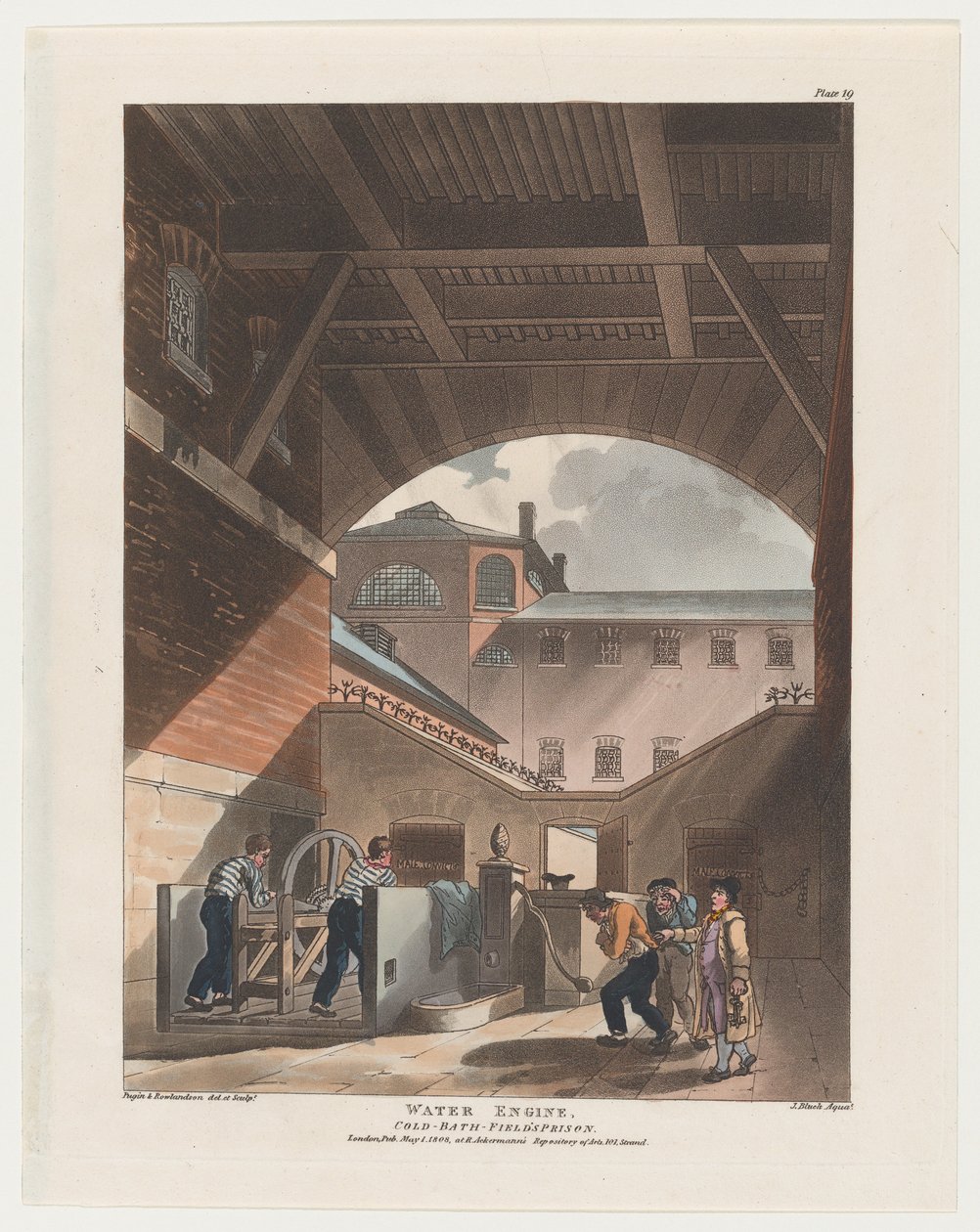 Vízmotor, Cold-Bath Field börtöne, 1808., 1808. alkotó: J. Bluck