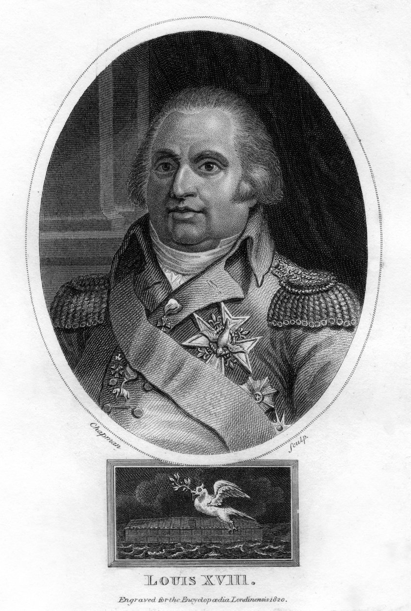 XVIII. Lajos francia király, 1820. alkotó: J. Chapman