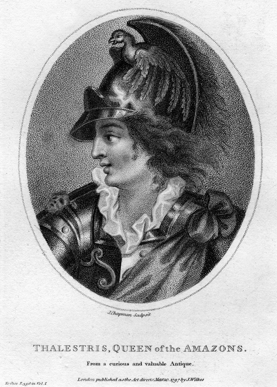 Thalestris, az Amazonok mitikus királynője, 1797. alkotó: J. Chapman