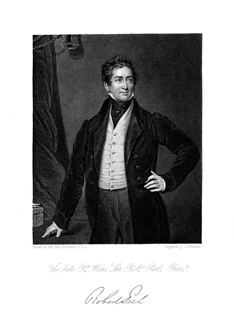 Robert Peel, brit államférfi, 19. század. alkotó: J. Cochran