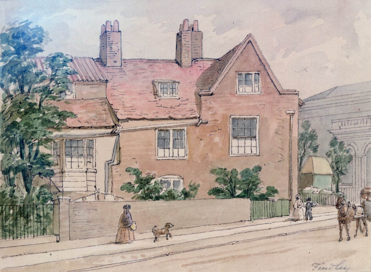 Régi házak Kennington Greenben, 1855 alkotó: J. Findley