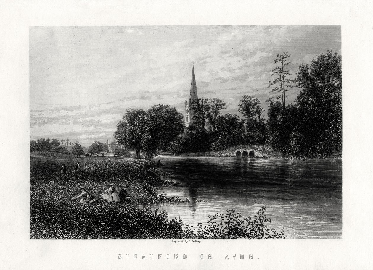 Stratford on Avon, Anglia, 1883 alkotó: J. Godfrey