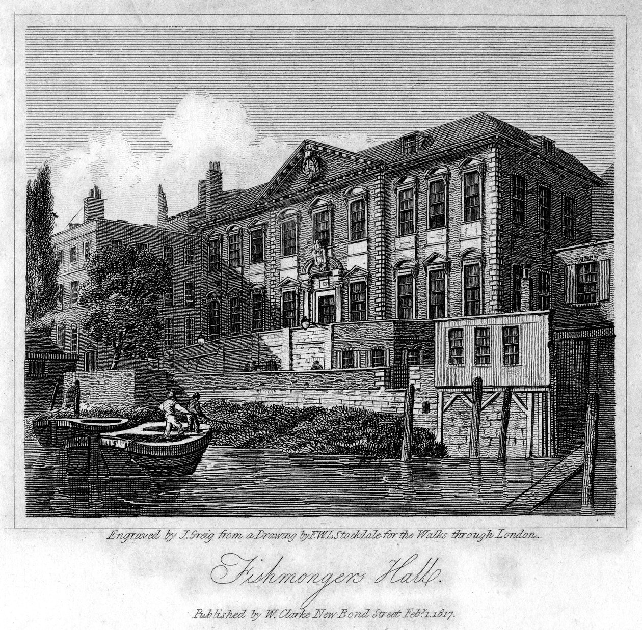 Fishmongers Hall, London City, 1817. alkotó: J. Greig