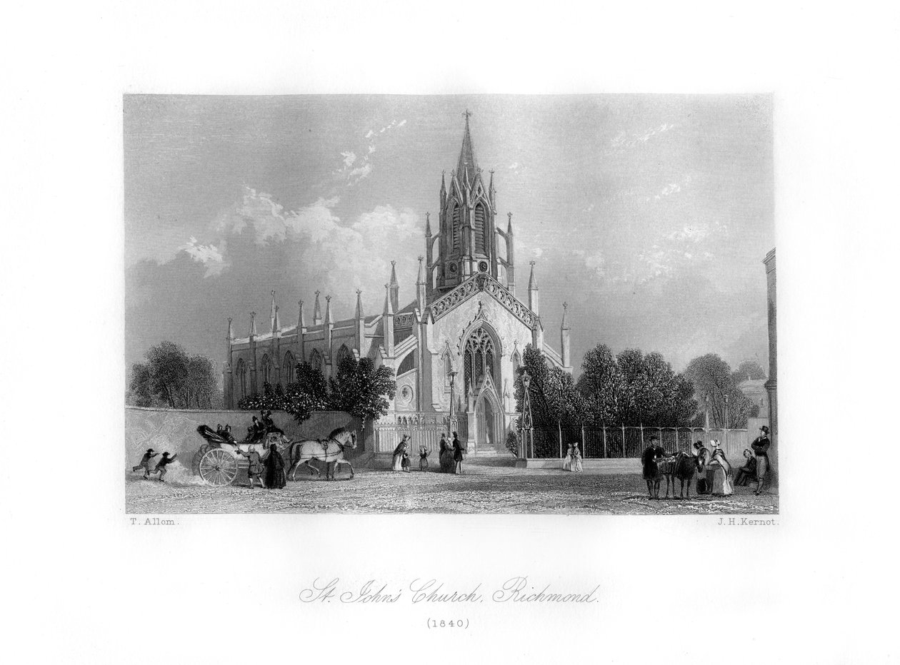 St Johns Church, Richmond, 1840. alkotó: J. H. Kernot