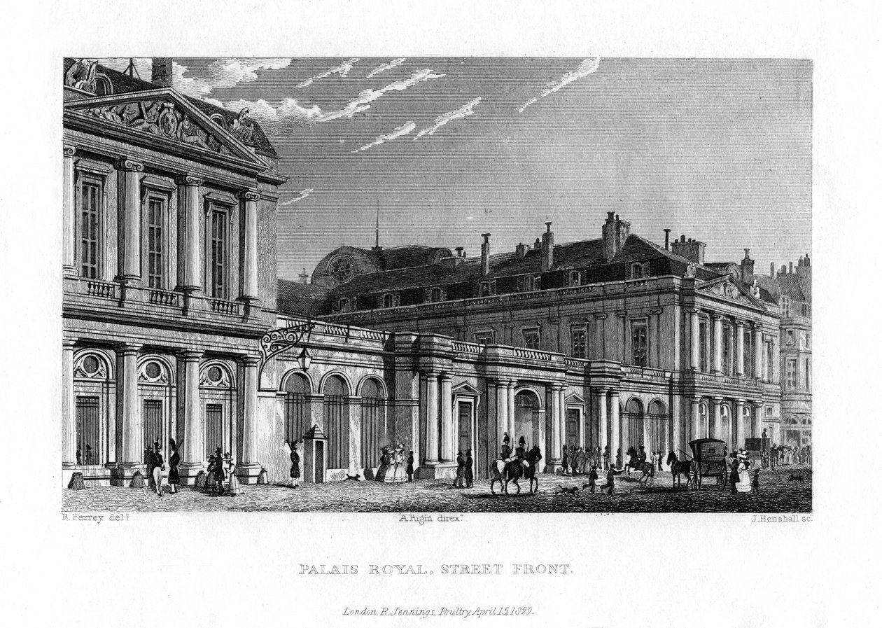 Királyi palota, Párizs, Franciaország, 1829 alkotó: J. Hanshall