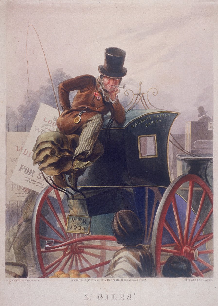 Hansom taxisofőr, London, 1854 alkotó: J Harris