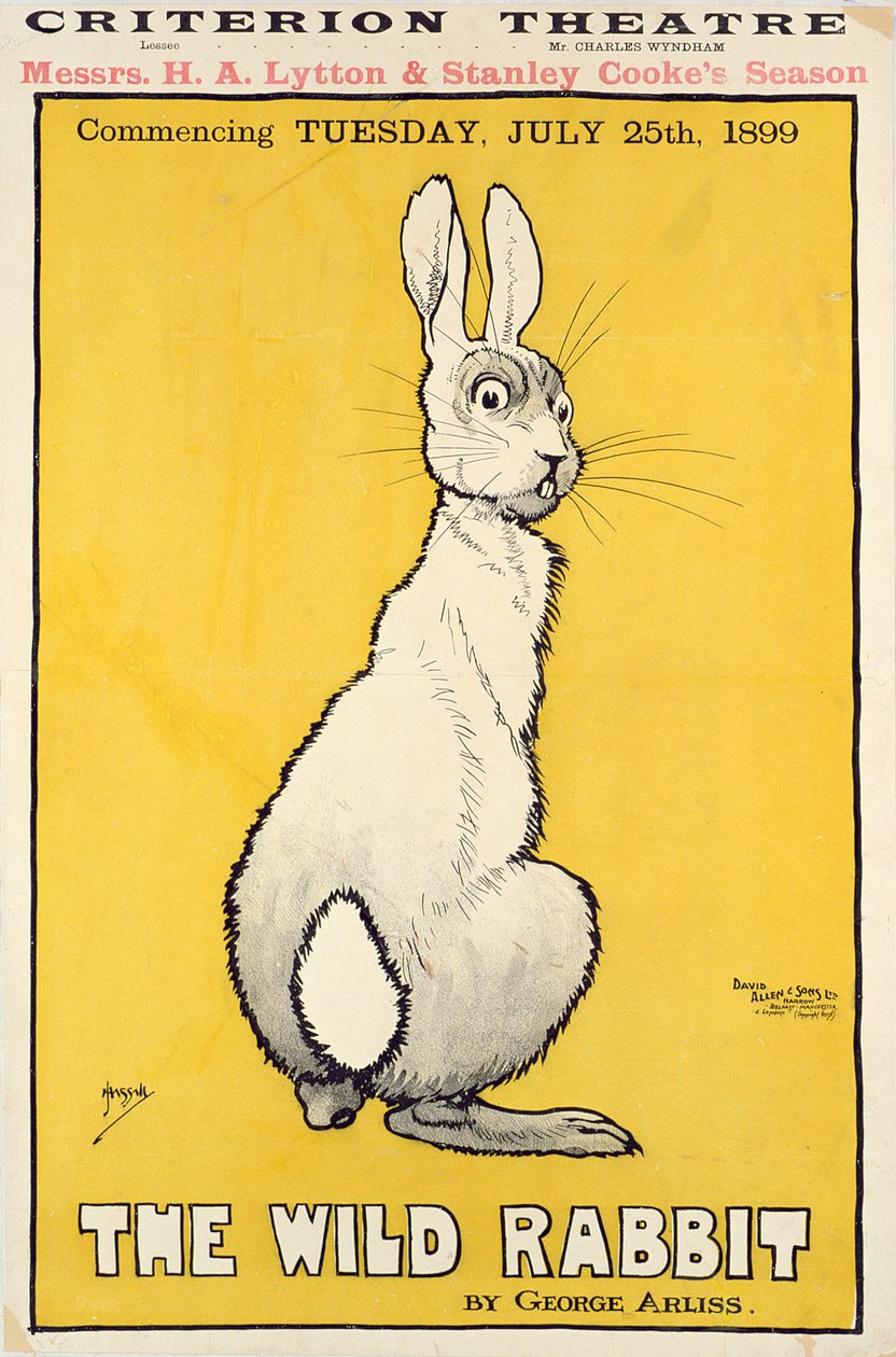 A vadnyúl plakát, 1899 alkotó: J. Hissin
