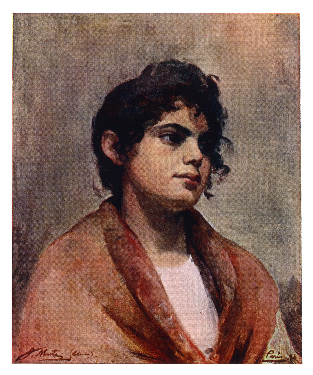 Tanulmány egy olasz lány fejéről, 1901. alkotó: J Muntz