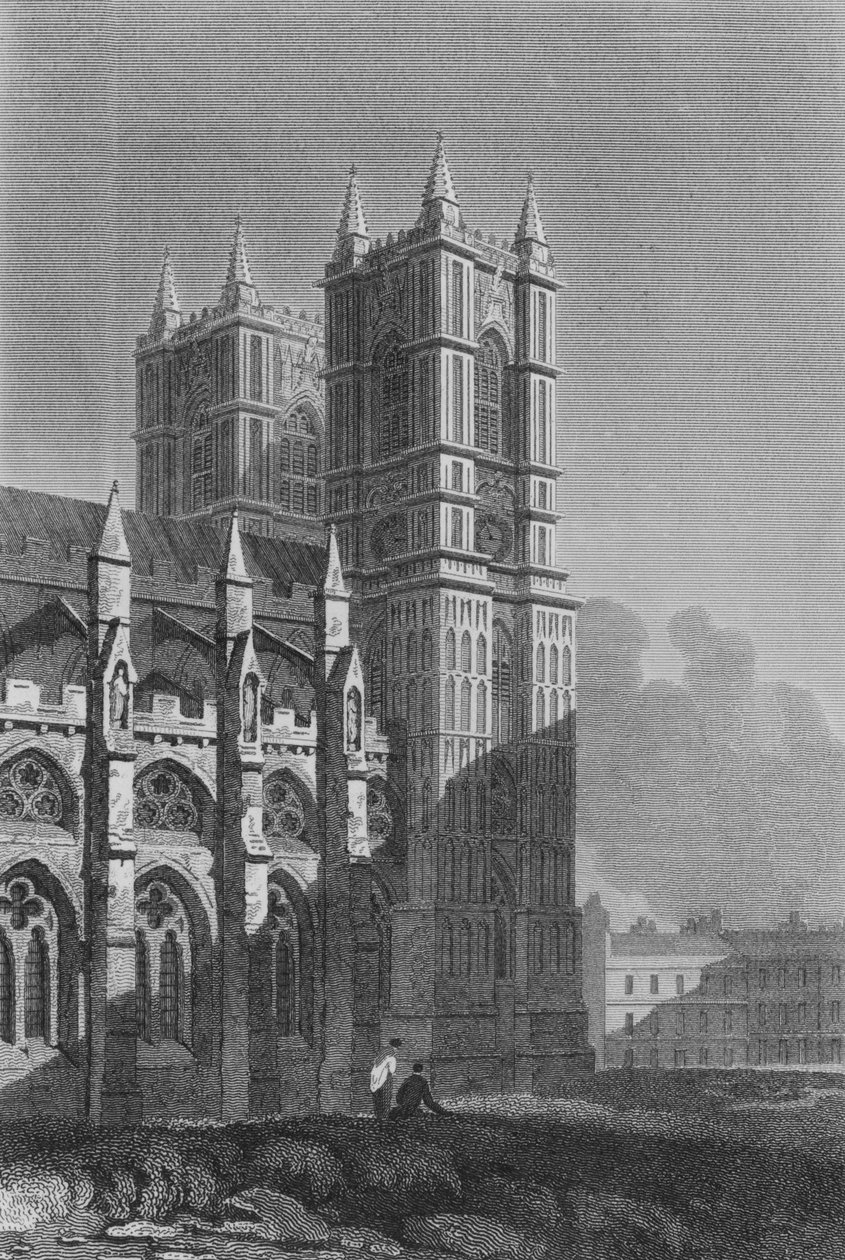 Westminster Abbey, Western Tower (metszet) alkotó: John Preston Neale