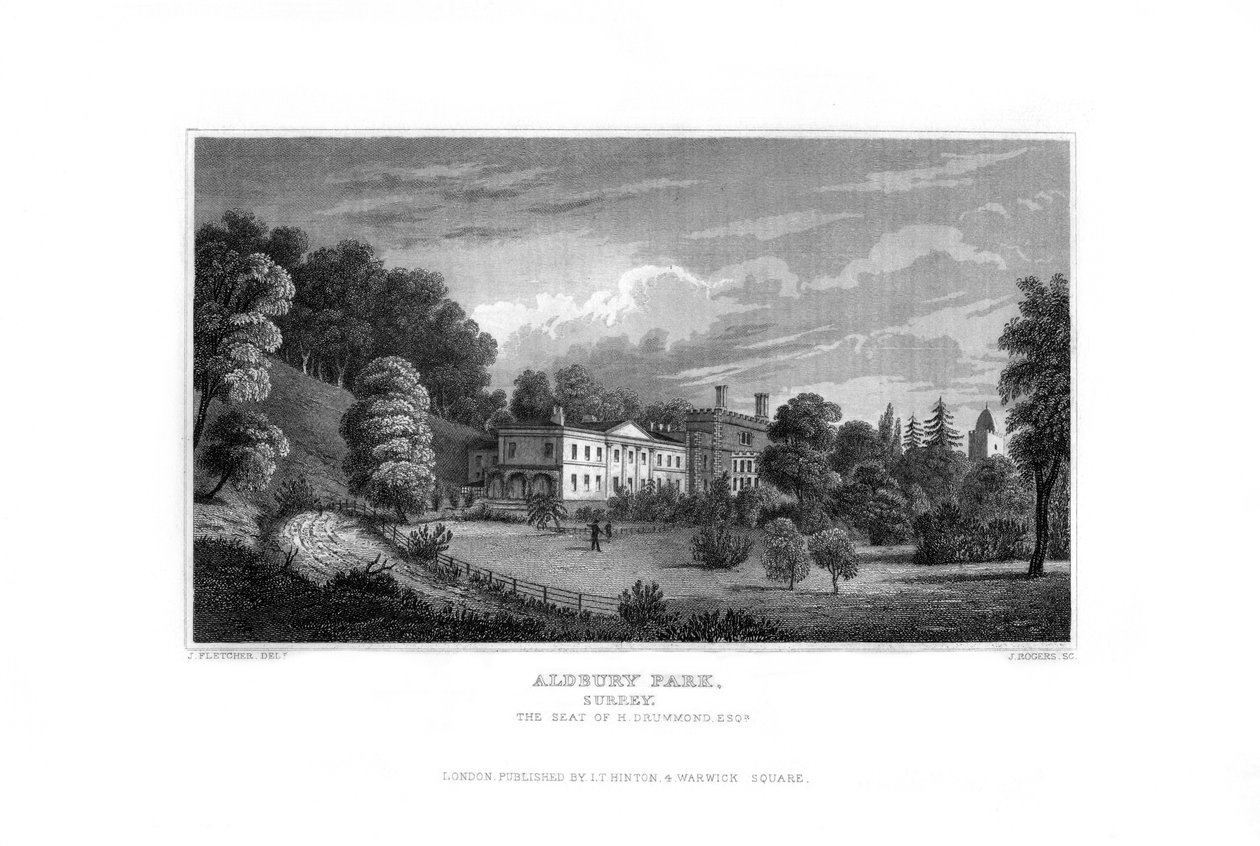 Aldbury Park, Surrey, 1829. alkotó: J. Rogers