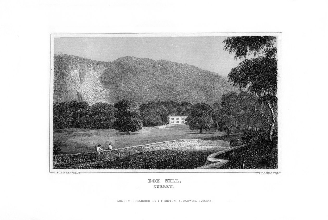Box Hill, Surrey, 1829. alkotó: J. Rogers