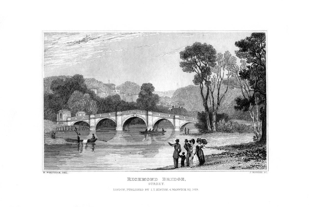 Richmond Bridge, London, 1829. alkotó: J. Rogers