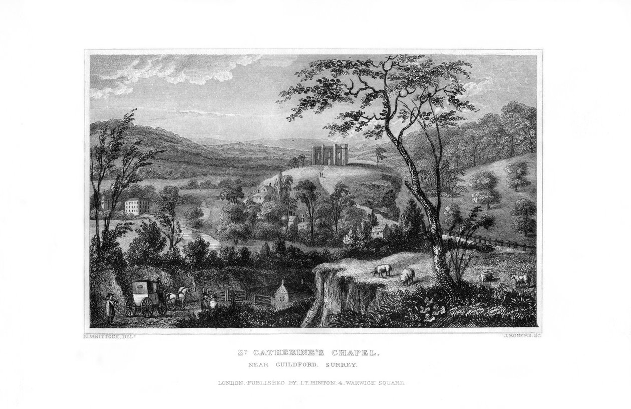 St Catherines Chapel, Guildford, Surrey, 1829. alkotó: J. Rogers