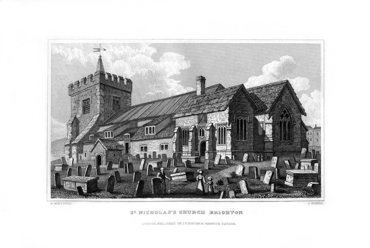 Szent Miklós templom, Brighton, East Sussex, 1829. alkotó: J. Rogers