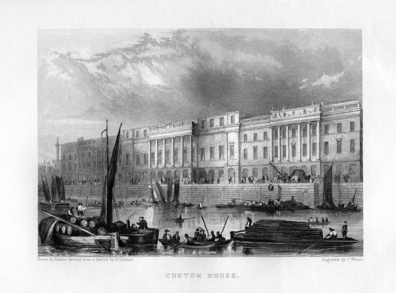 Vámház, London, 19. század. alkotó: J. Woods