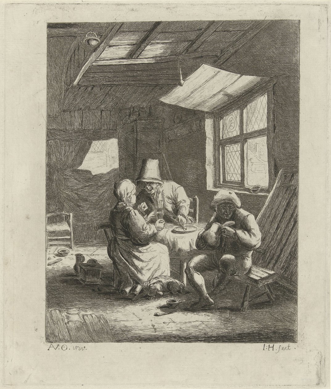Parasztház belső (első változat) alkotó: Jabes Heenck