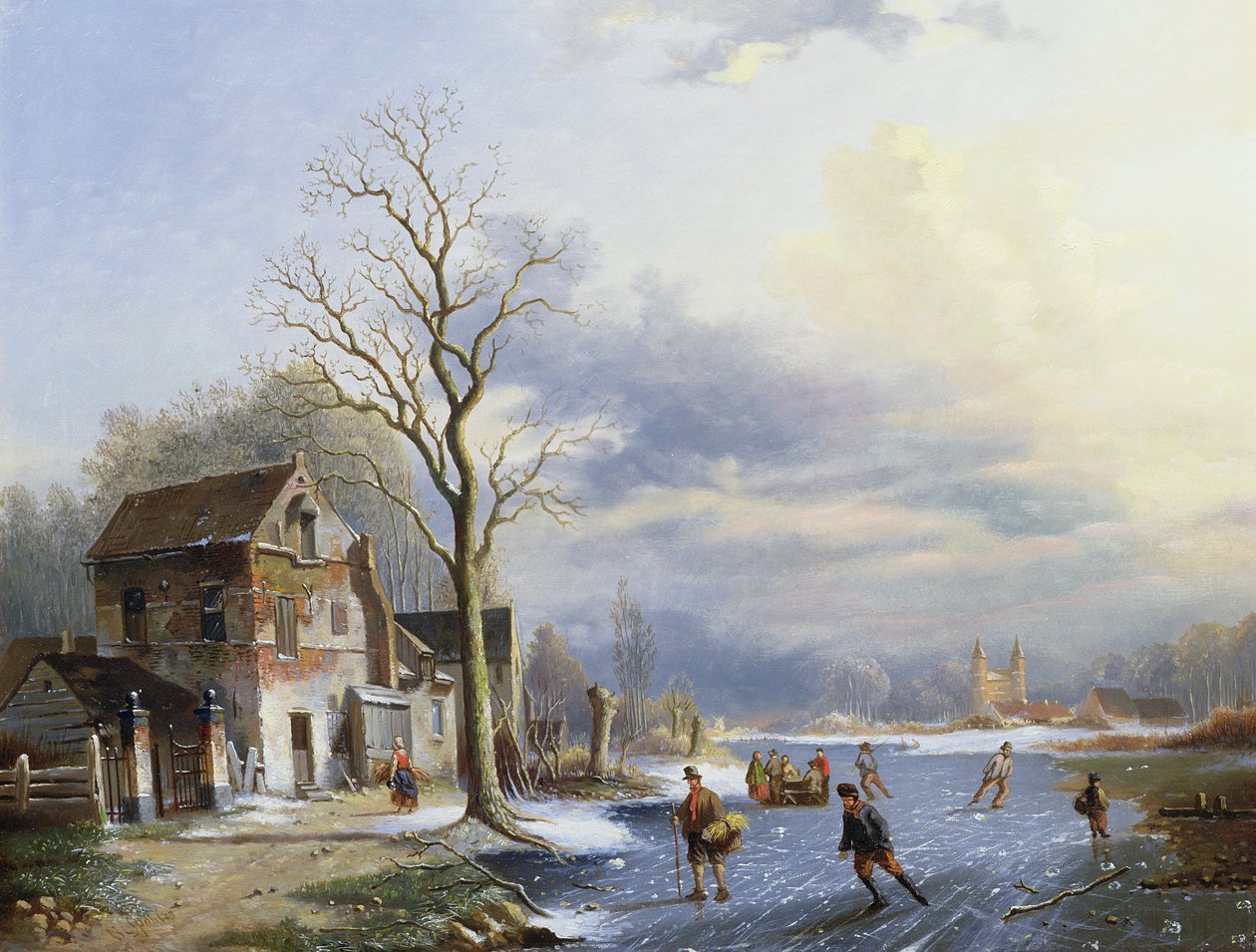Korcsolyázók a tavon alkotó: Jan Jacob Spohler