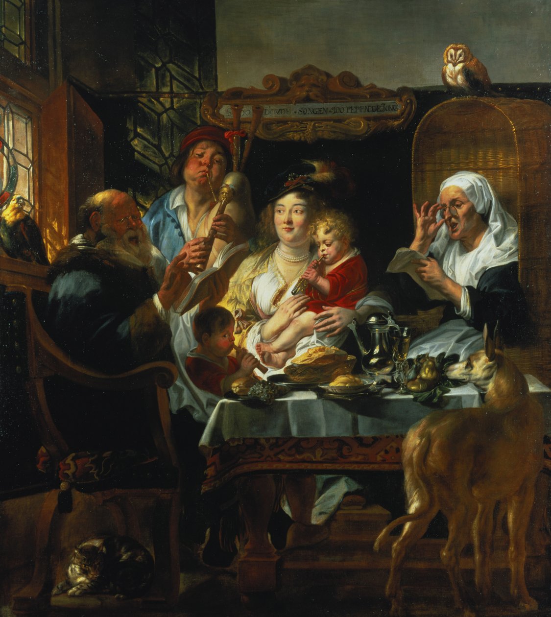 Ahogy az Öreg énekel, a Fiatal Pipe alkotó: Jacob Jordaens