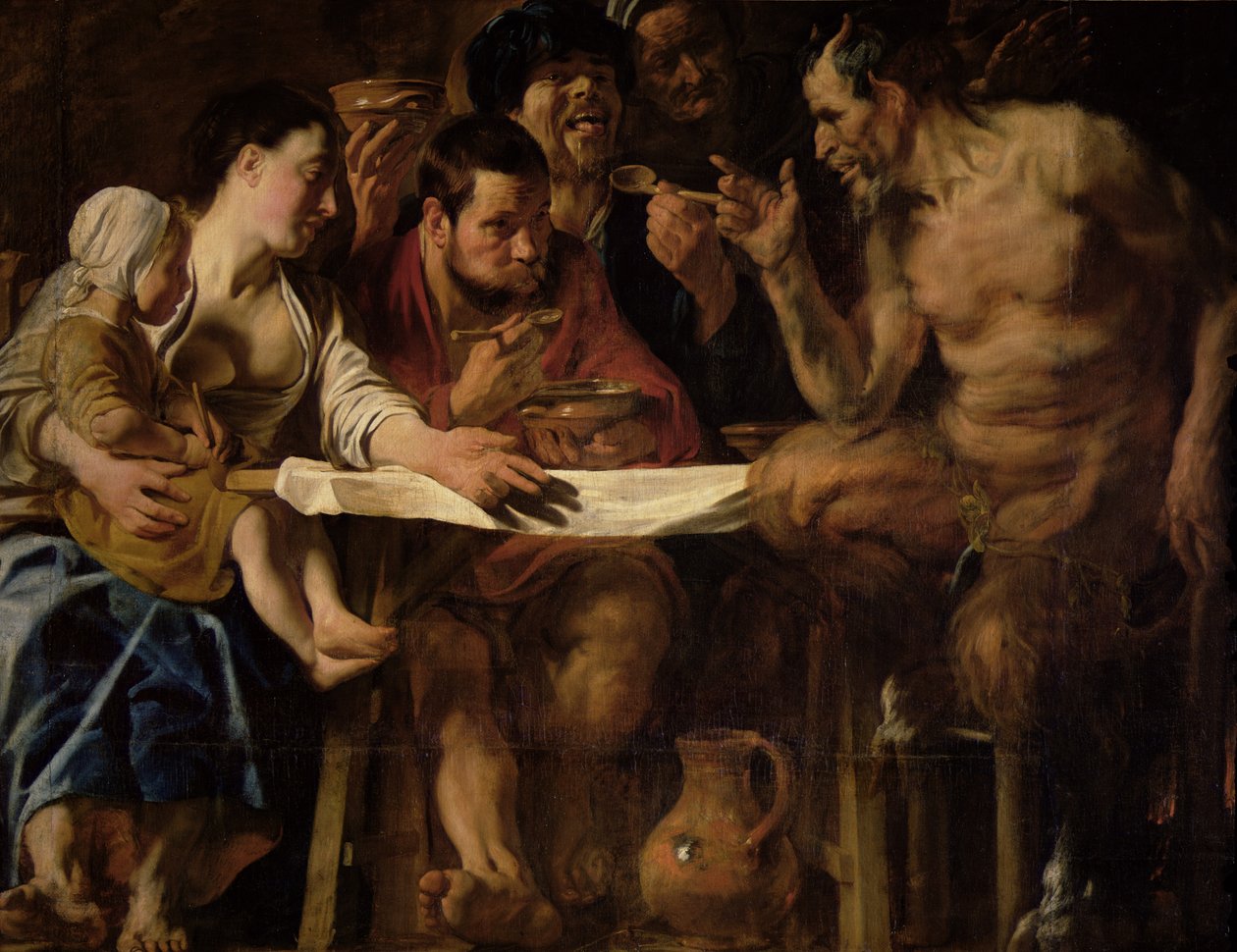 Szatír és paraszt, 1620 alkotó: Jacob Jordaens