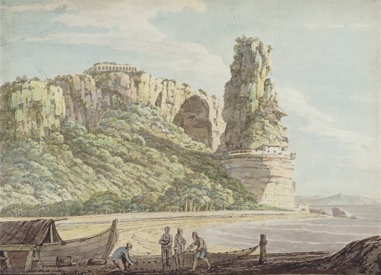 Kilátás a Terracinában, 1778 (wc, toll és tinta ceruzával papíron) alkotó: Jacob More