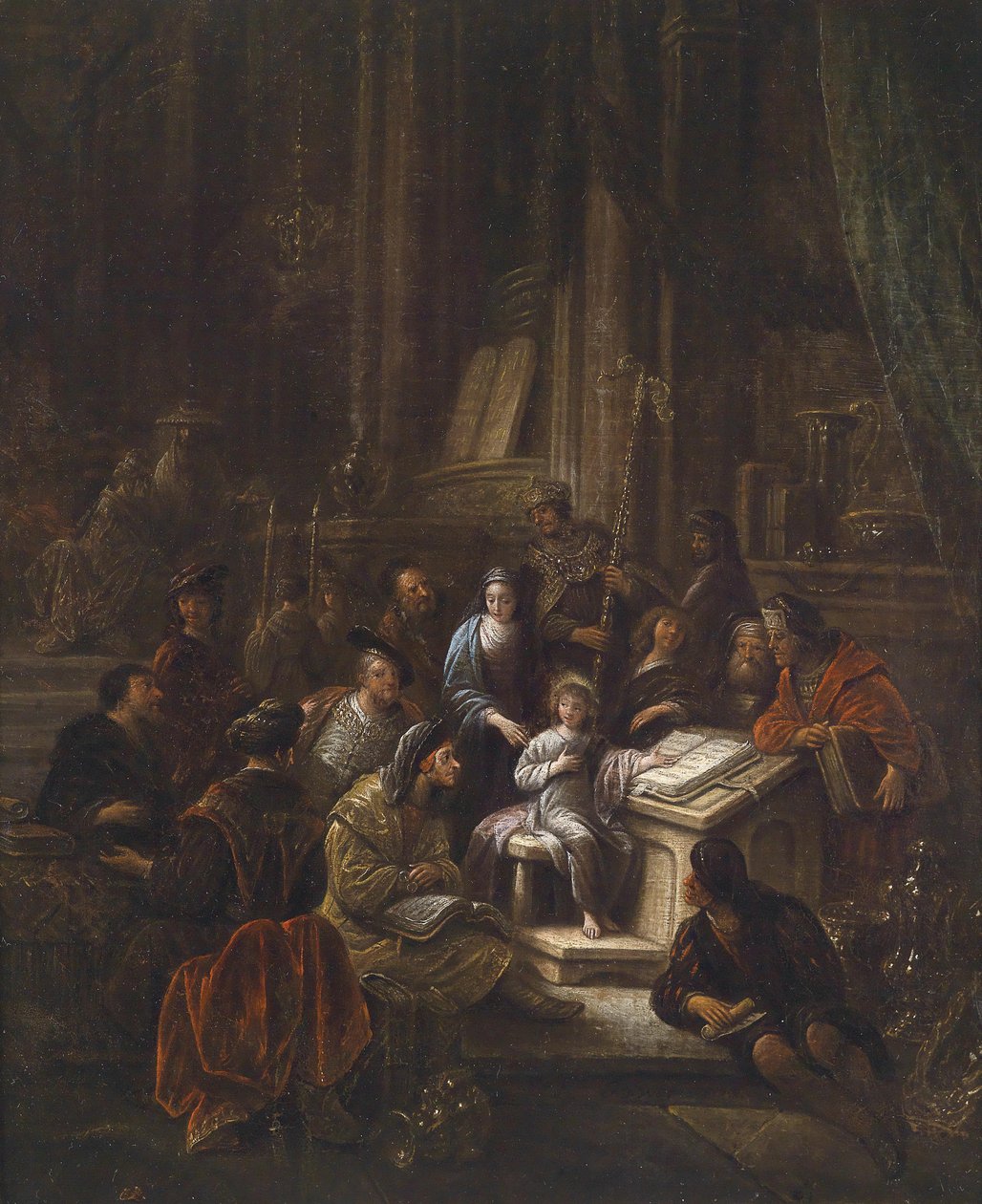 A tizenkét éves Jézus a templomban. alkotó: Jacob Willemsz de Wet or Wett