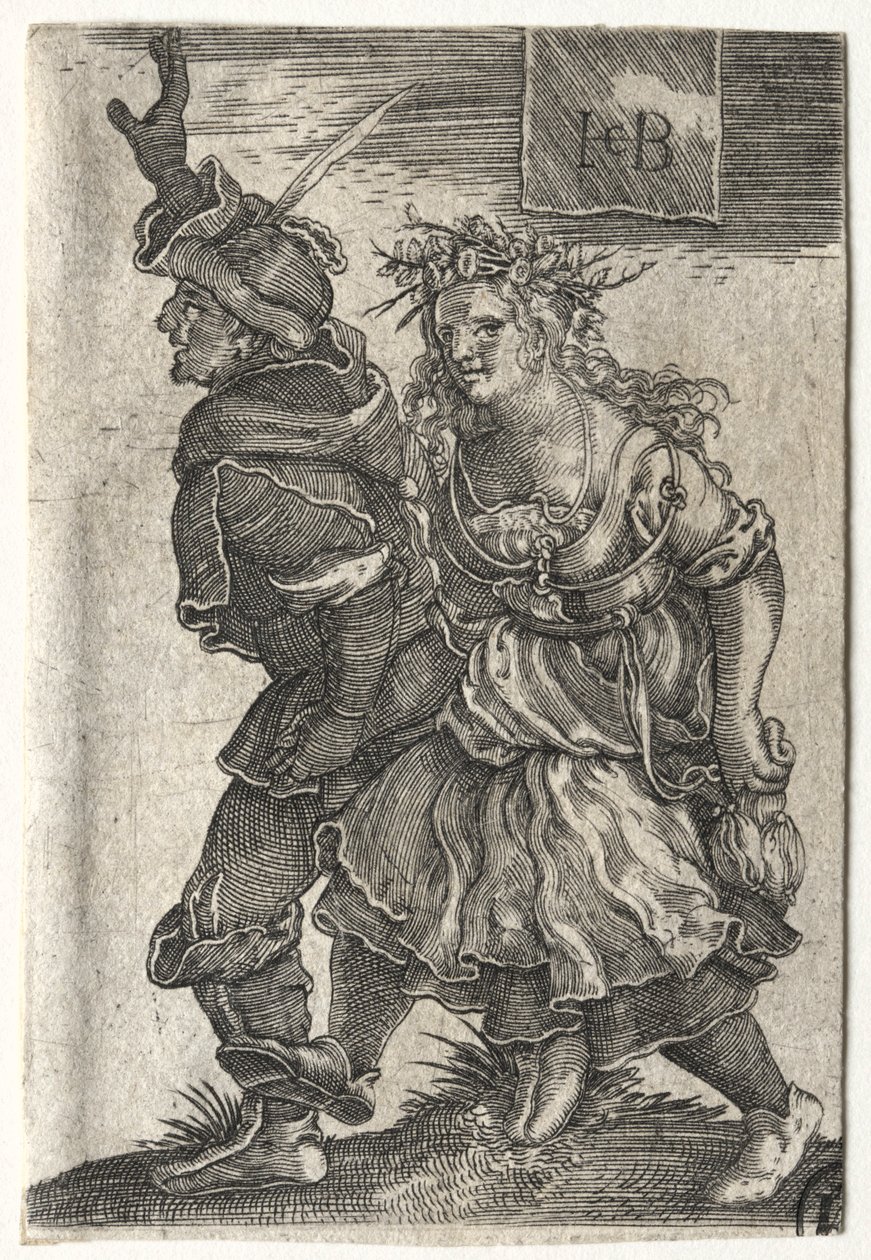 Egy táncoló parasztpár. alkotó: Jacob Binck