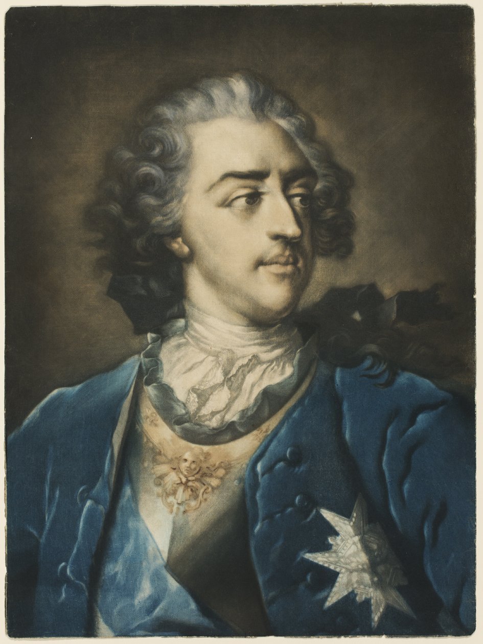 XV. Lajos portréja alkotó: Jacob Christoph Le Blon