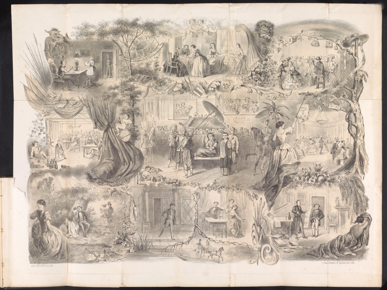 Rajzfilm a delfti diákalmanachban, 1858 alkotó: Jacob Gosschalk