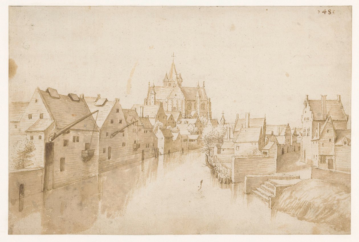 A Dijle feletti Boldogasszony-templom Mechelenben alkotó: Jacob Grimmer (possibly)