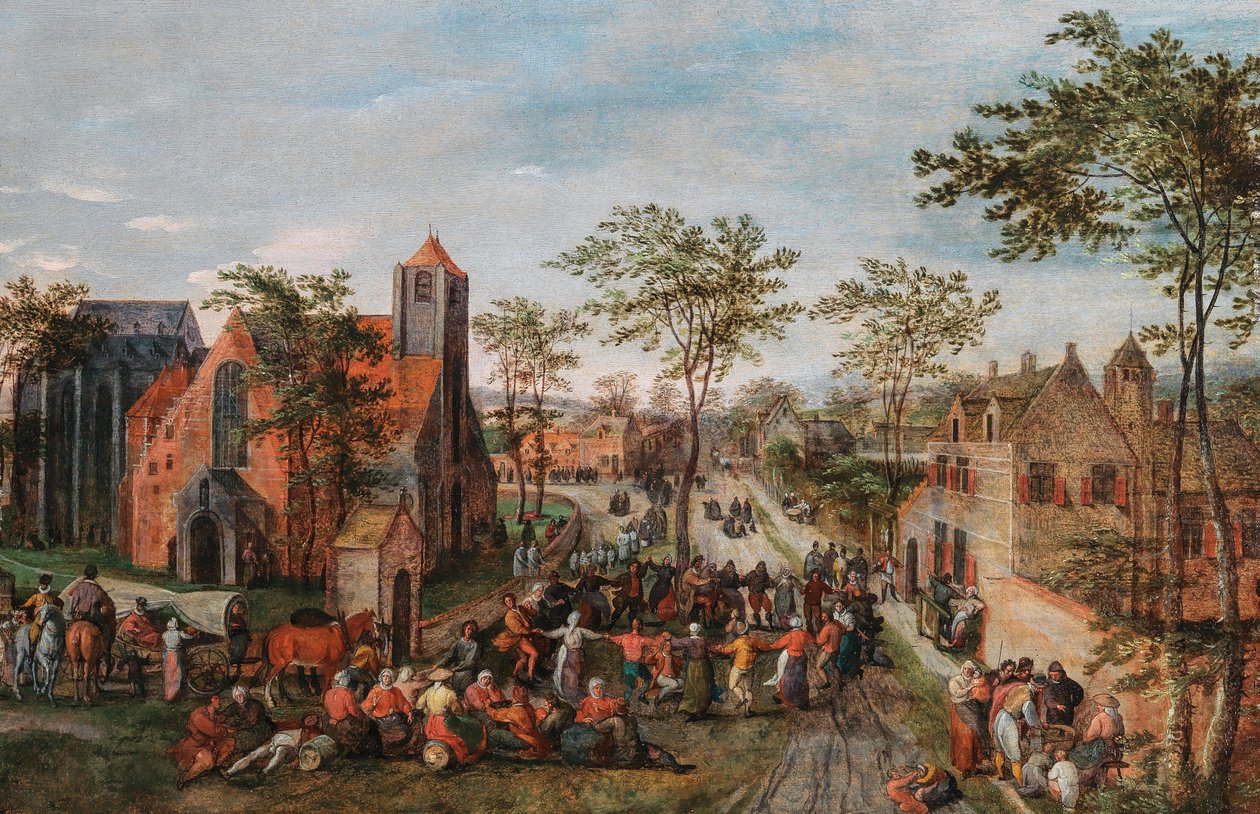 Falusi vásár, 1580-as évek. alkotó: Jacob Grimmer