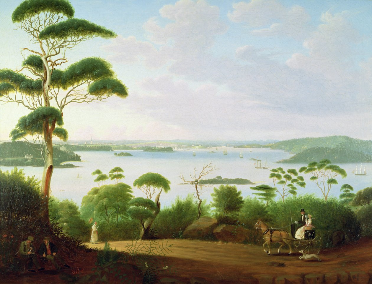 Sydney kikötője Sydney felé néz, 1848 alkotó: Jacob Janssen