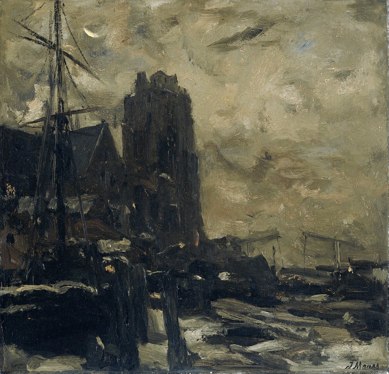 Dordrecht éjszaka alkotó: Jacob Maris